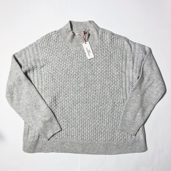 NWT VINEYARD VINES Aran Mock Neck Wool Sweater - Picture 4 of 8
